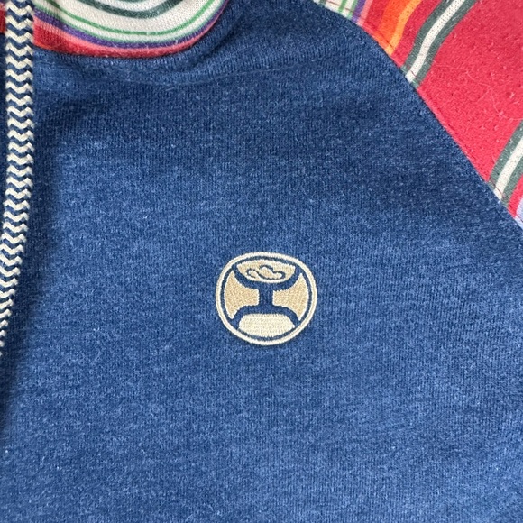 Hooey Blue Hoodie with Multicolor Accents size medium - Picture 2 of 8